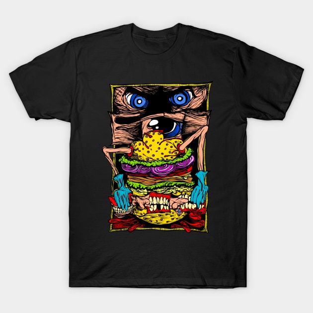 Cheeseburger on crack T-Shirt by peteoliveriart